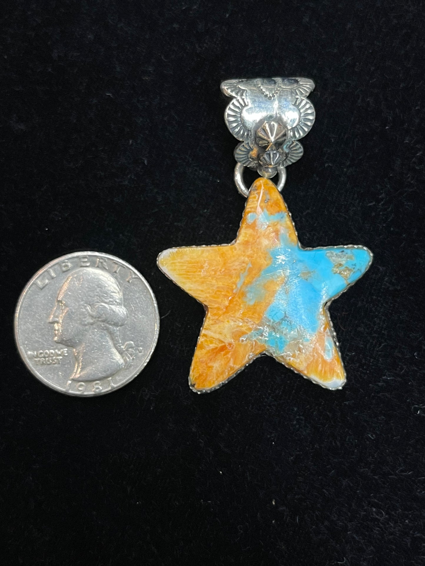 10mm Bale Spiny Turquoise Star Pendant