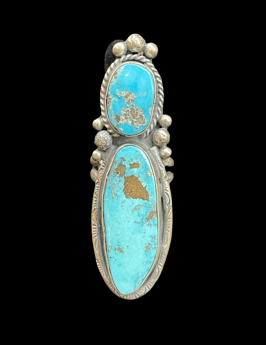 11.0 Kingman Turquoise Ring by Boyd Ashley, Navajo