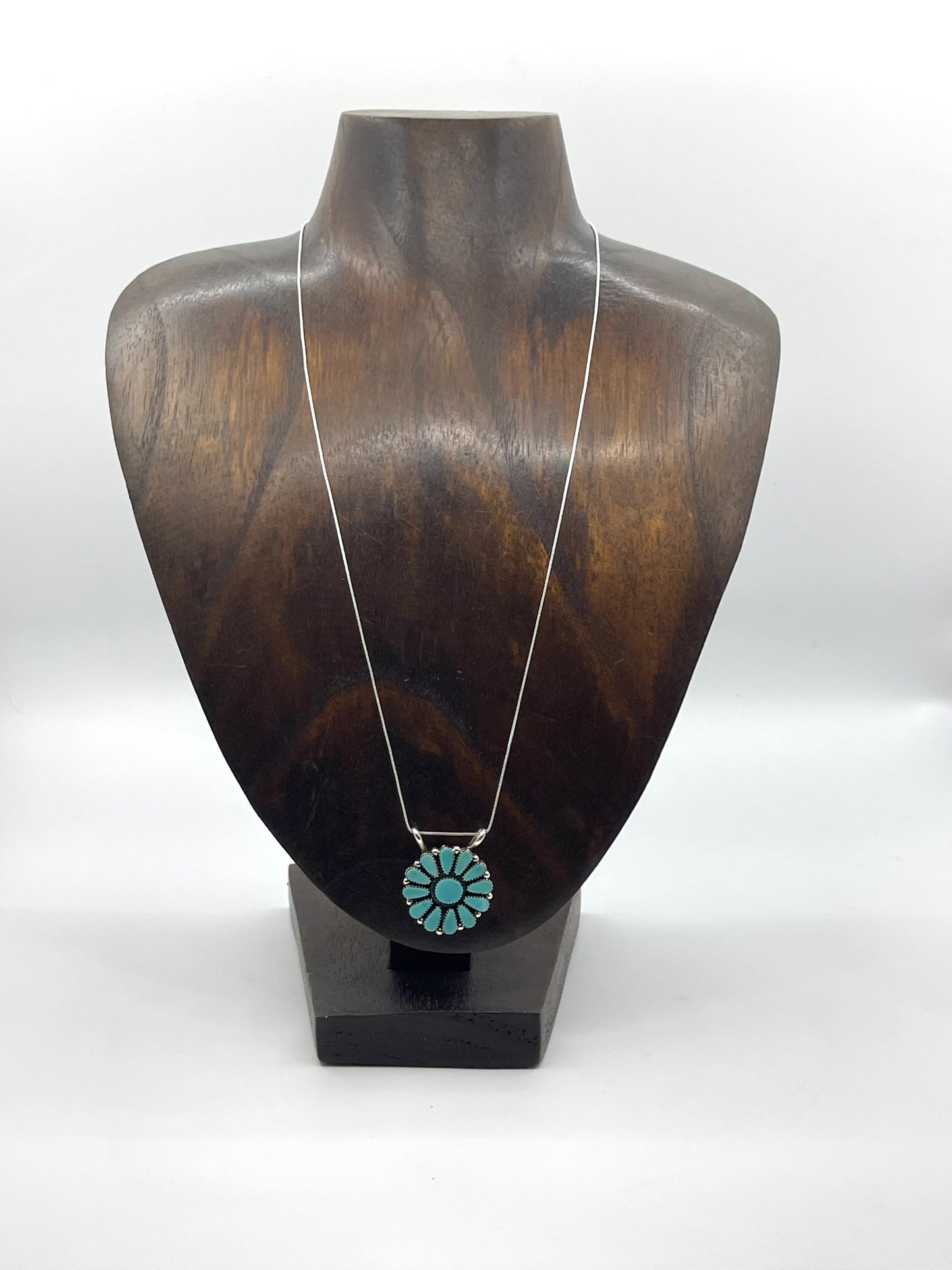 20" Turquoise Flower Cluster Necklace