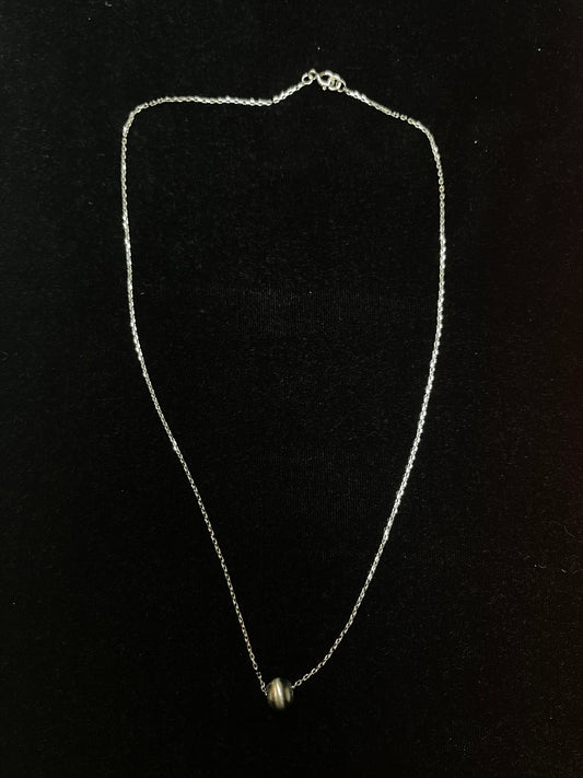 16" Necklace with One 7mm Silver Pearl