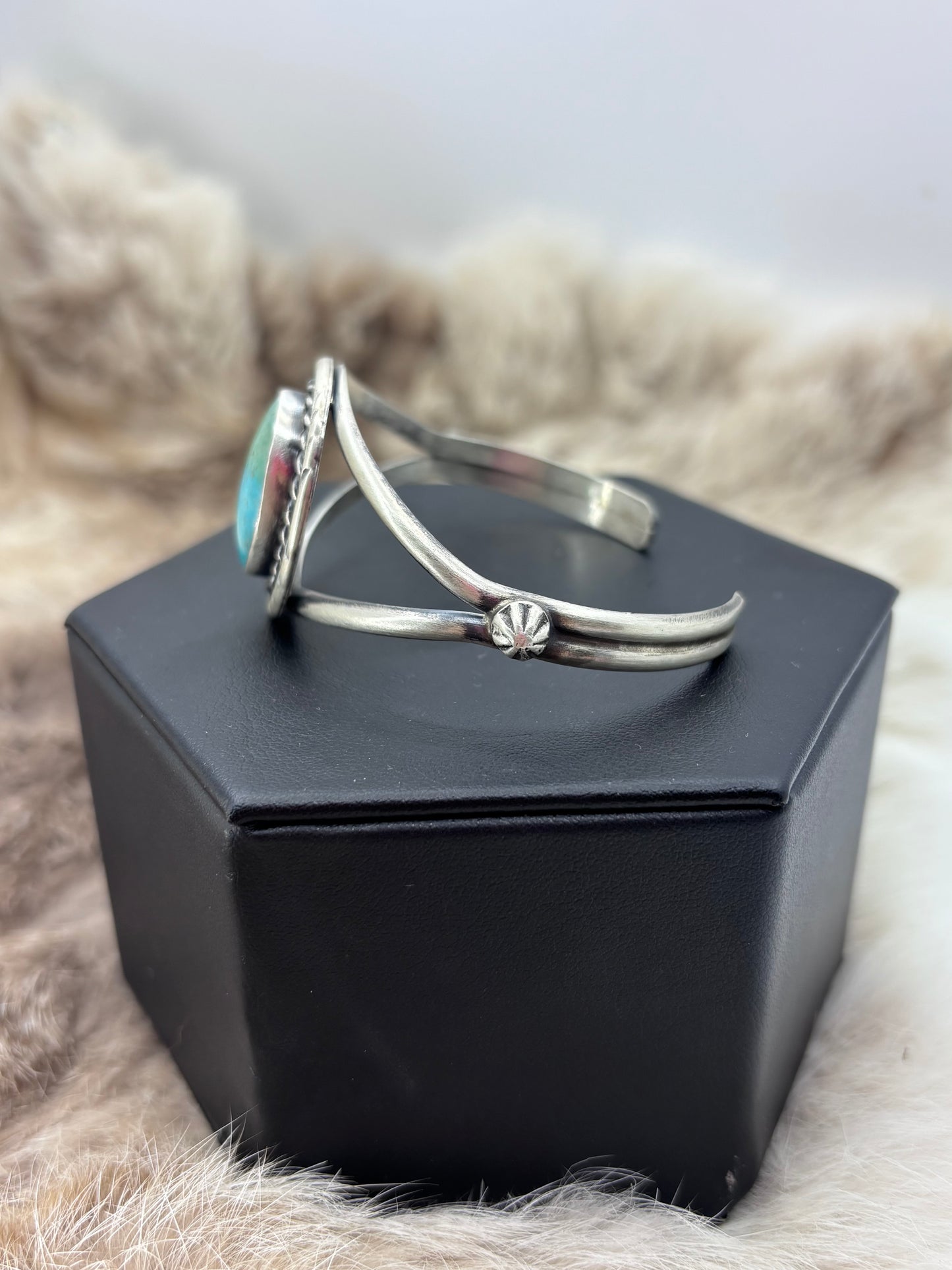 5.5"-7.25" Turquoise Bracelet by Augustine Largo, Navajo