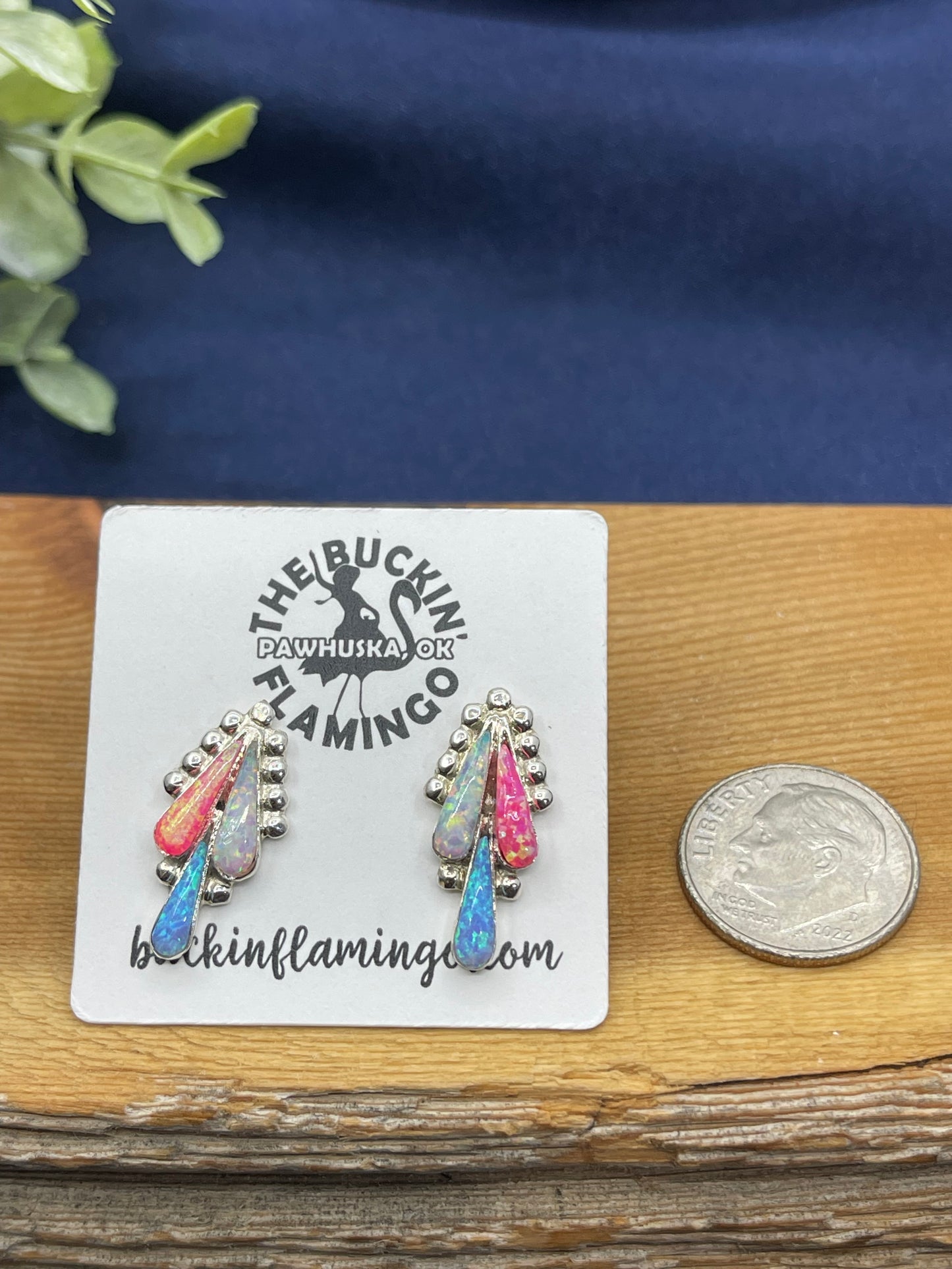 Opal Inlay Post Earrings