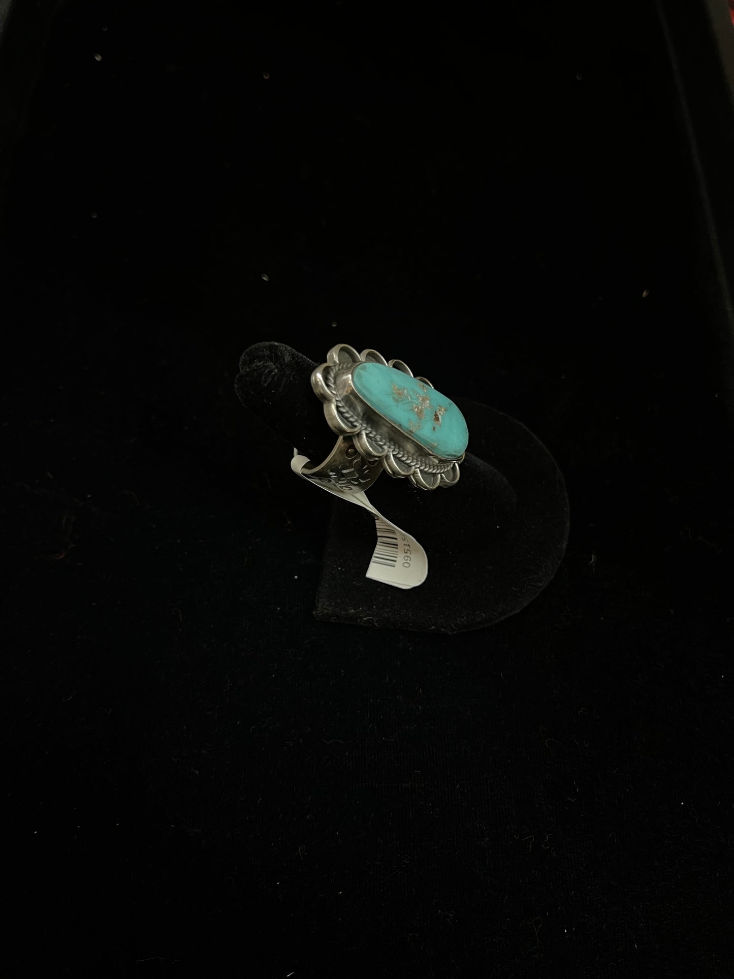 Adjustable Kingman Turquoise Oval Ring