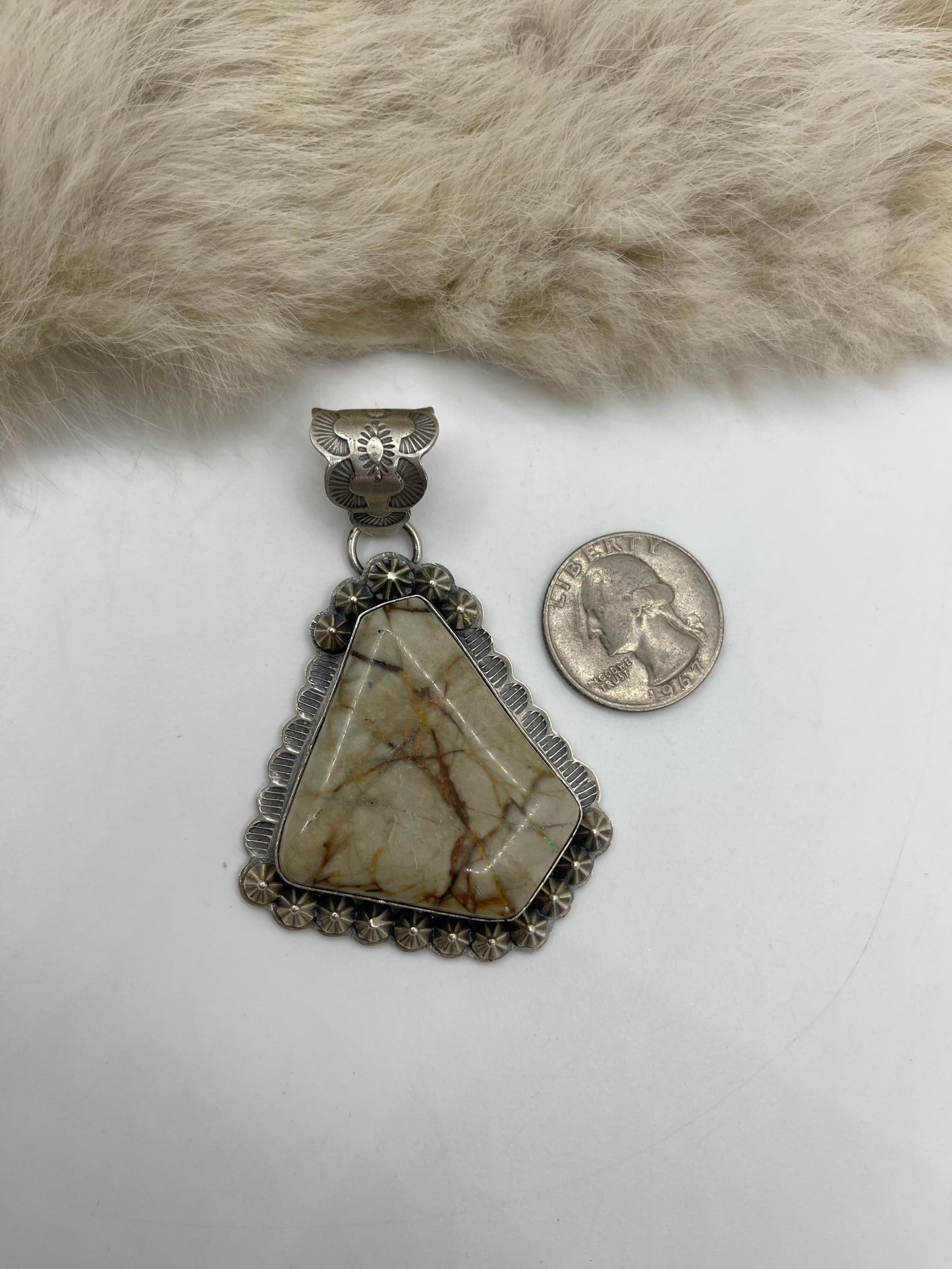 10.8mm Bale Boulder Pendant Stamped "KB"
