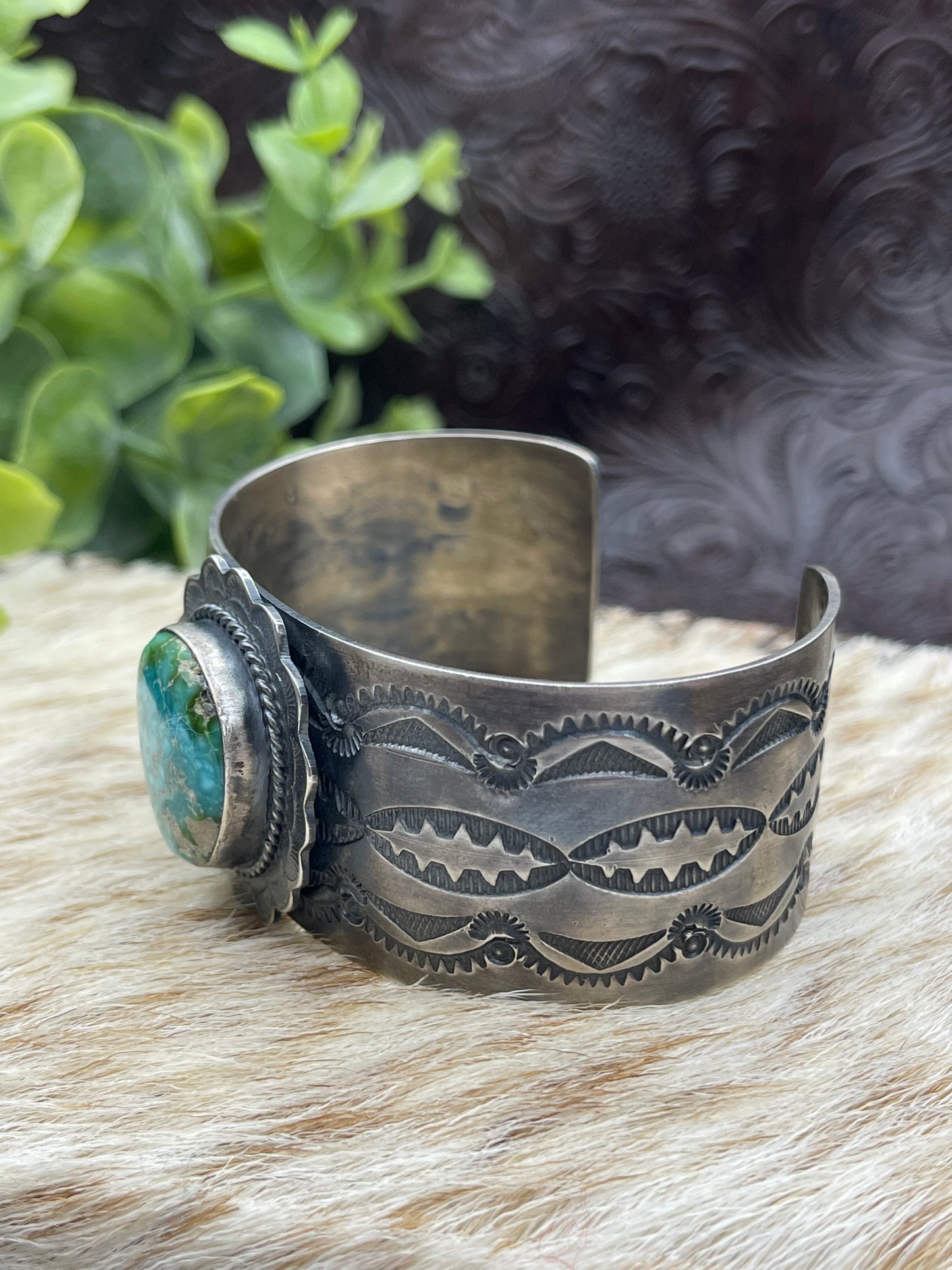 6''- 7'' Sonoran Gold Stone Cuff By John Nelson Navajo