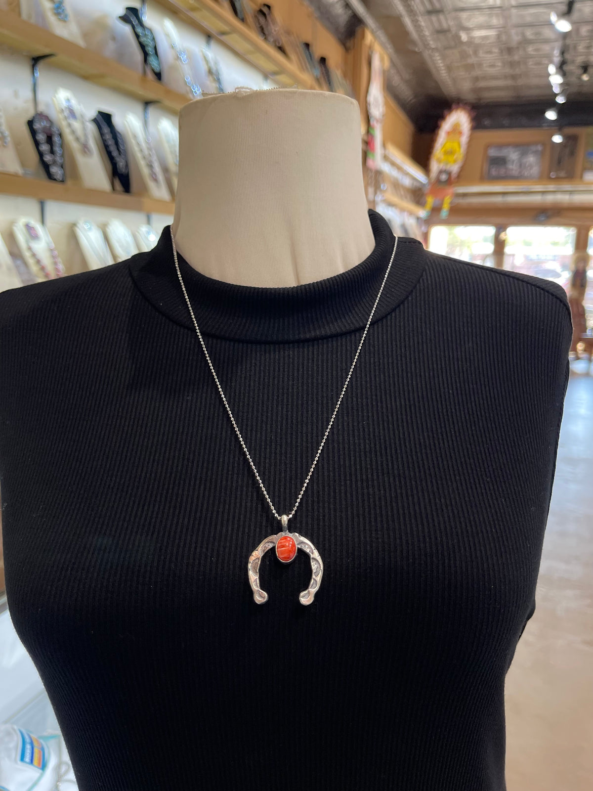 24”+Ext Spiny Naja Pendant by Rita Daye, Navajo