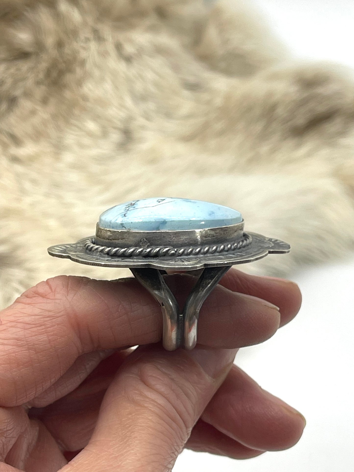 8.5 Light Blue Golden Hills Turquoise Ring