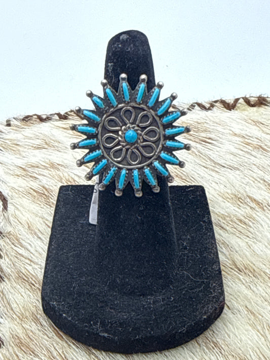 Sleeping Beauty Zuni Needlepoint Ring