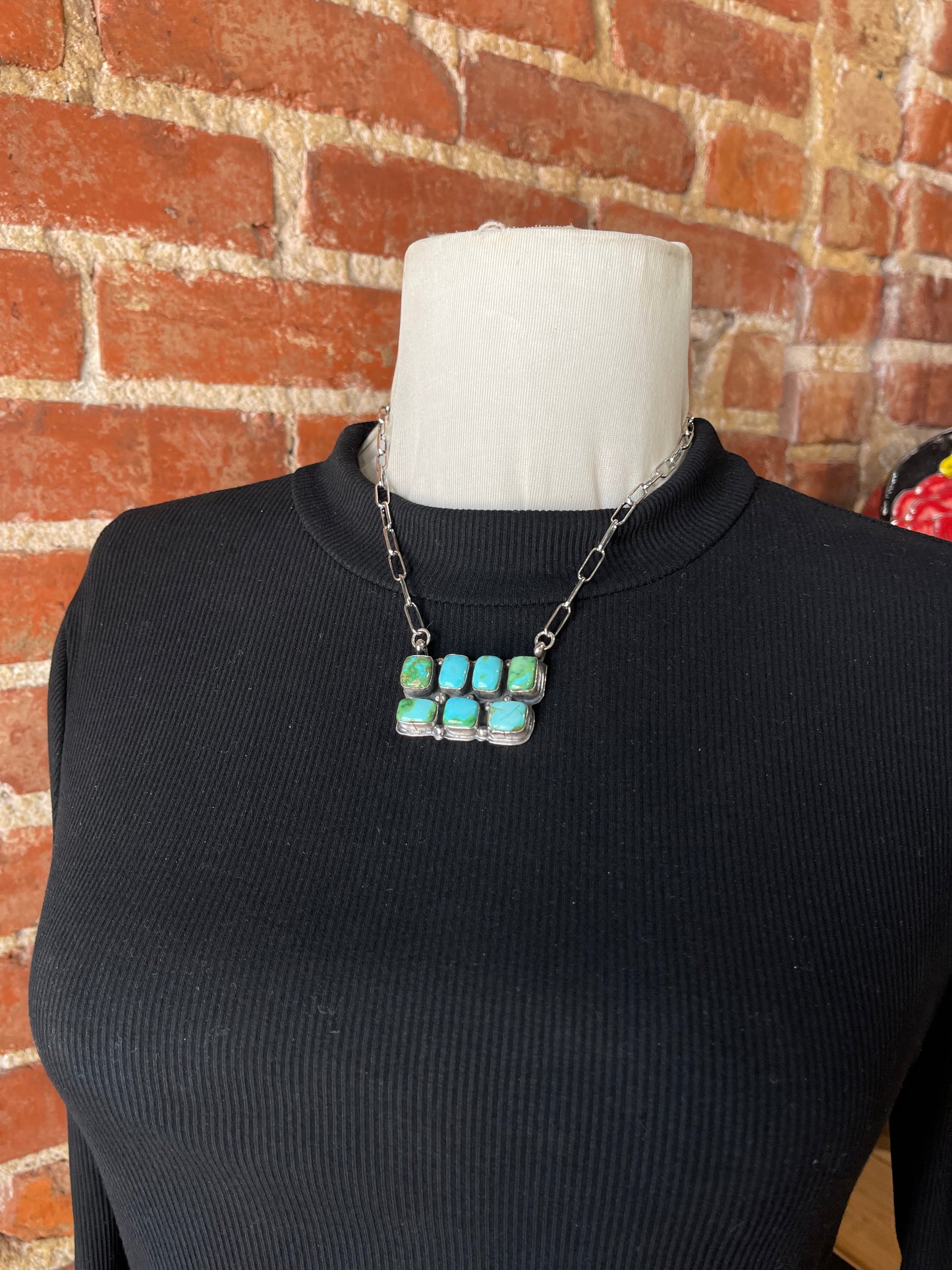16" Sonoran Gold Turquoise Necklace 16" by Boyd J. Ashley, Navajo