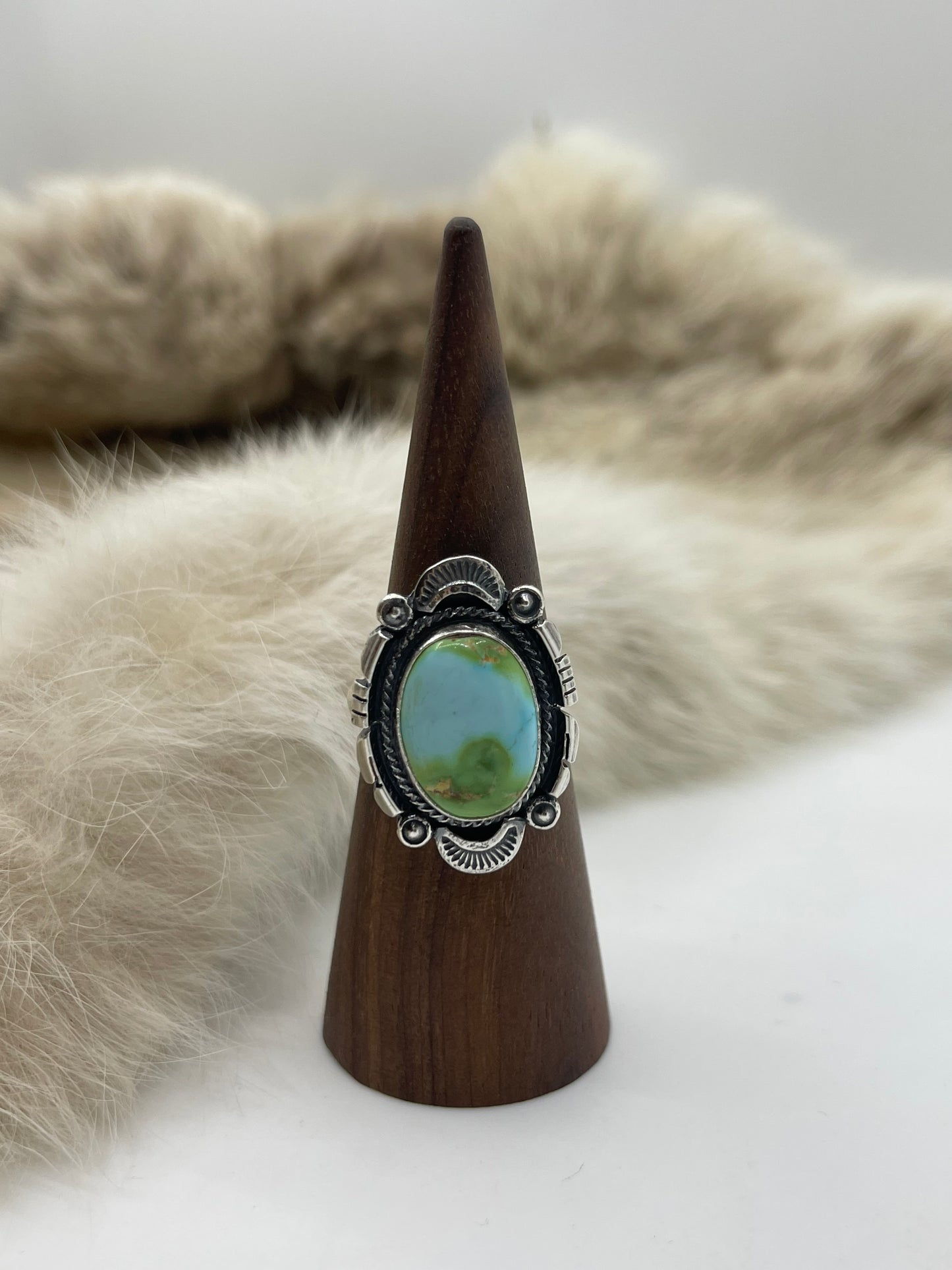 9.0 Sonoran Gold Turquoise Ring by Daniel Benally, Navajo