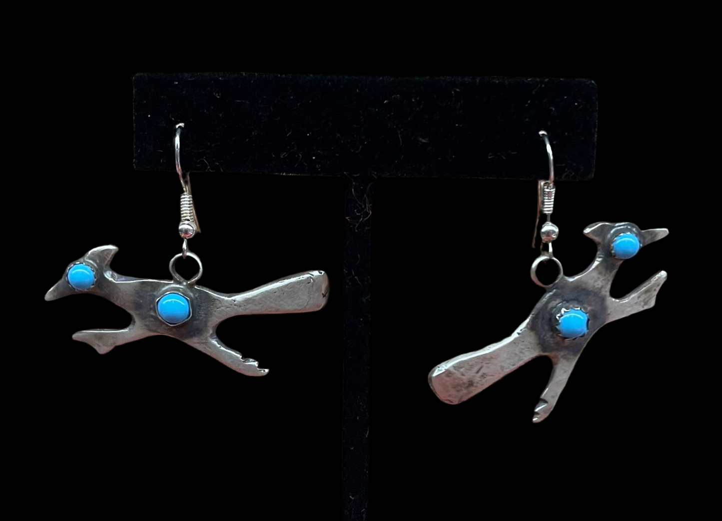 Road Runner with Kingman Turquoise Dangle Earrings