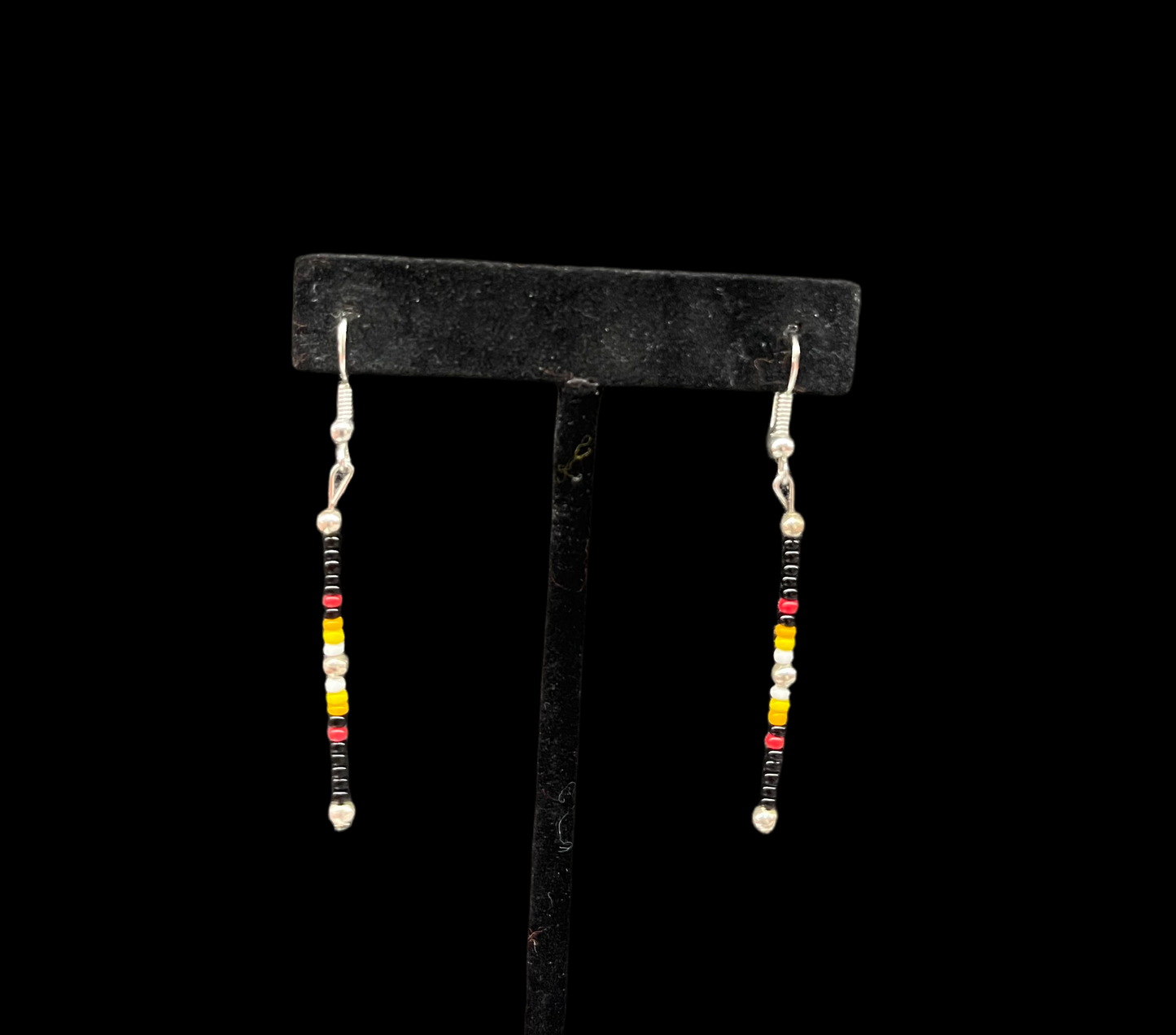 Single Strand Beaded Dangle Earrings