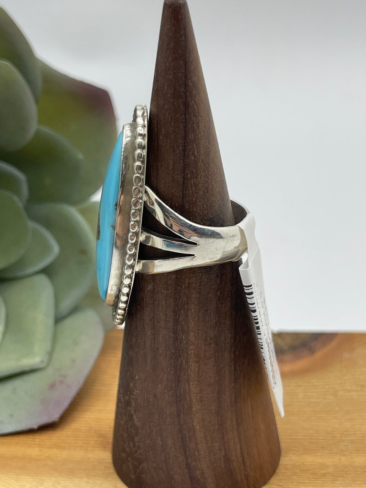 6.0 Kingman Turquoise Ring by Andrew Vandever, Navajo
