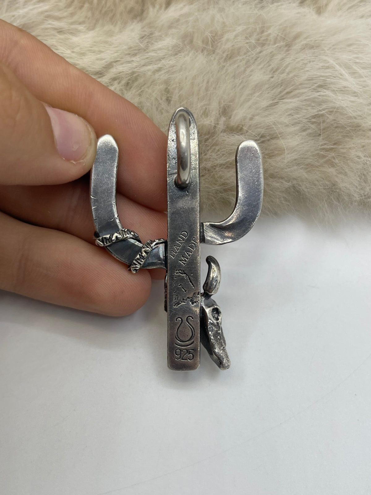 9.2mm Bail Cactus Pendant with Skull by Bad Bronc