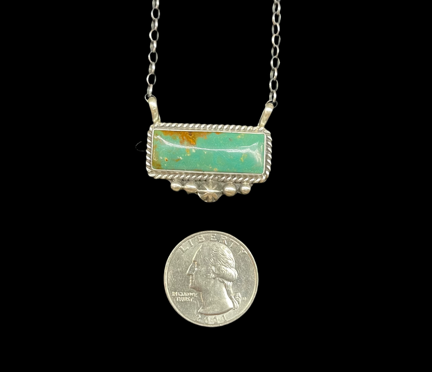 Turquoise Bar Necklace by Augustine Largo, Navajo