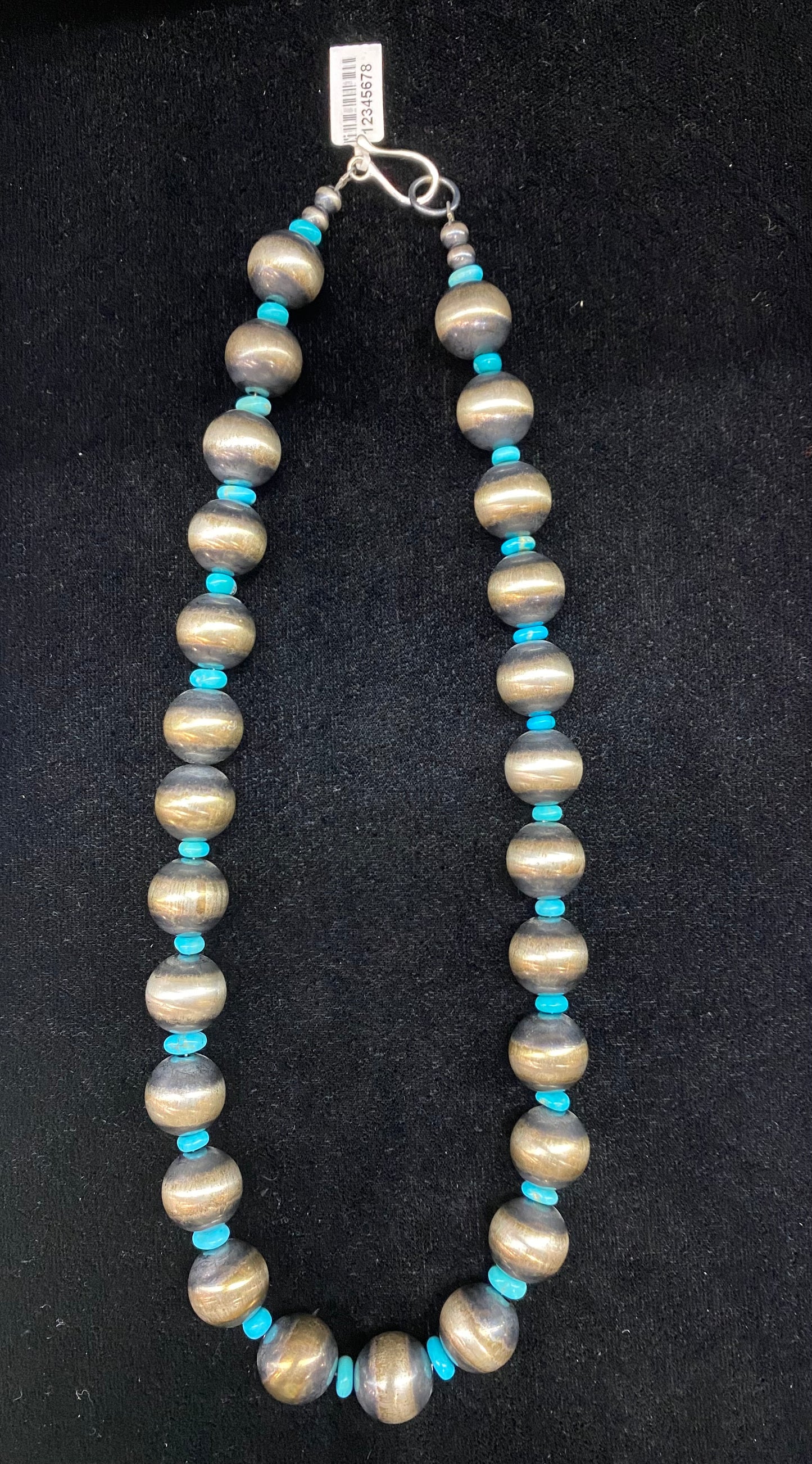 22" 16mm Navajo Pearl and Sleeping Beauty Turquoise Necklace