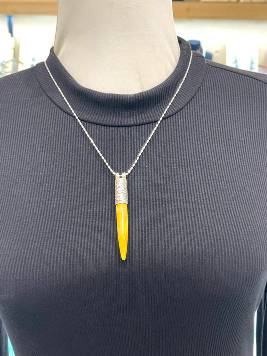 20" Necklace with Bumblebee Jasper Cone Pendant