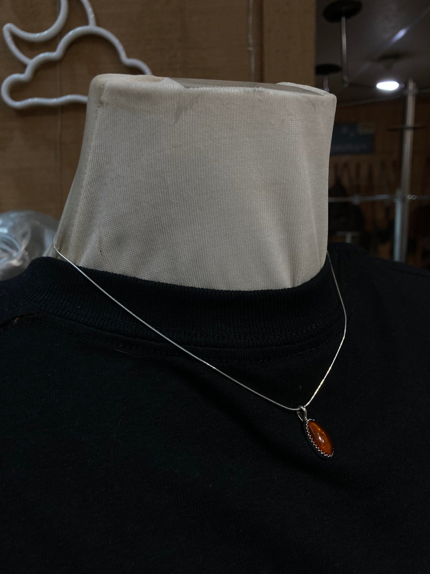 16" Amber Necklace by Dorothy Yazzie, Navajo