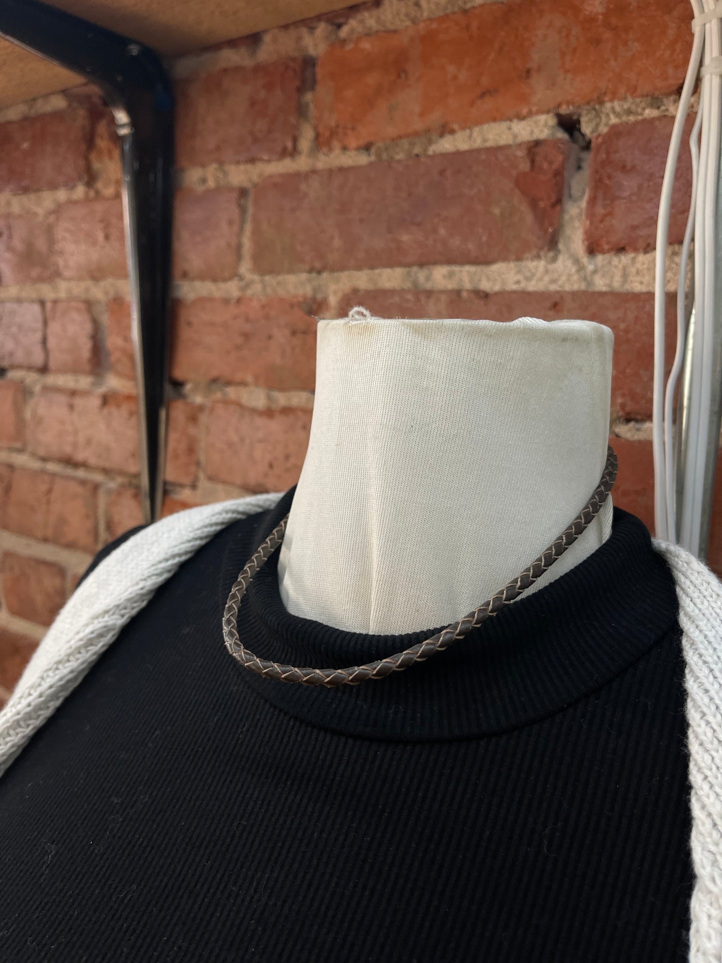 17" 4mm Braided Leather Necklace