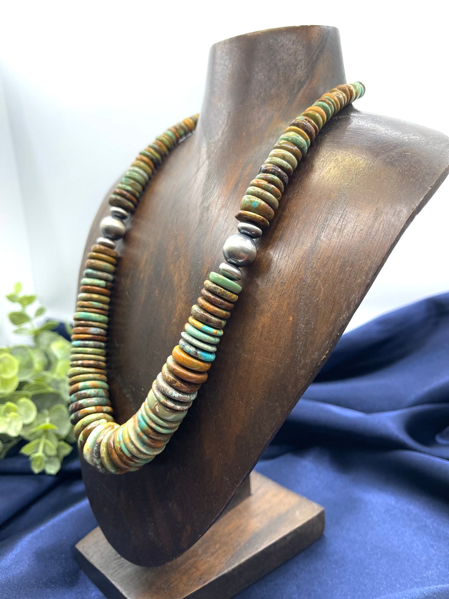 19" 5mm - 17mm Royston Turquoise Necklace