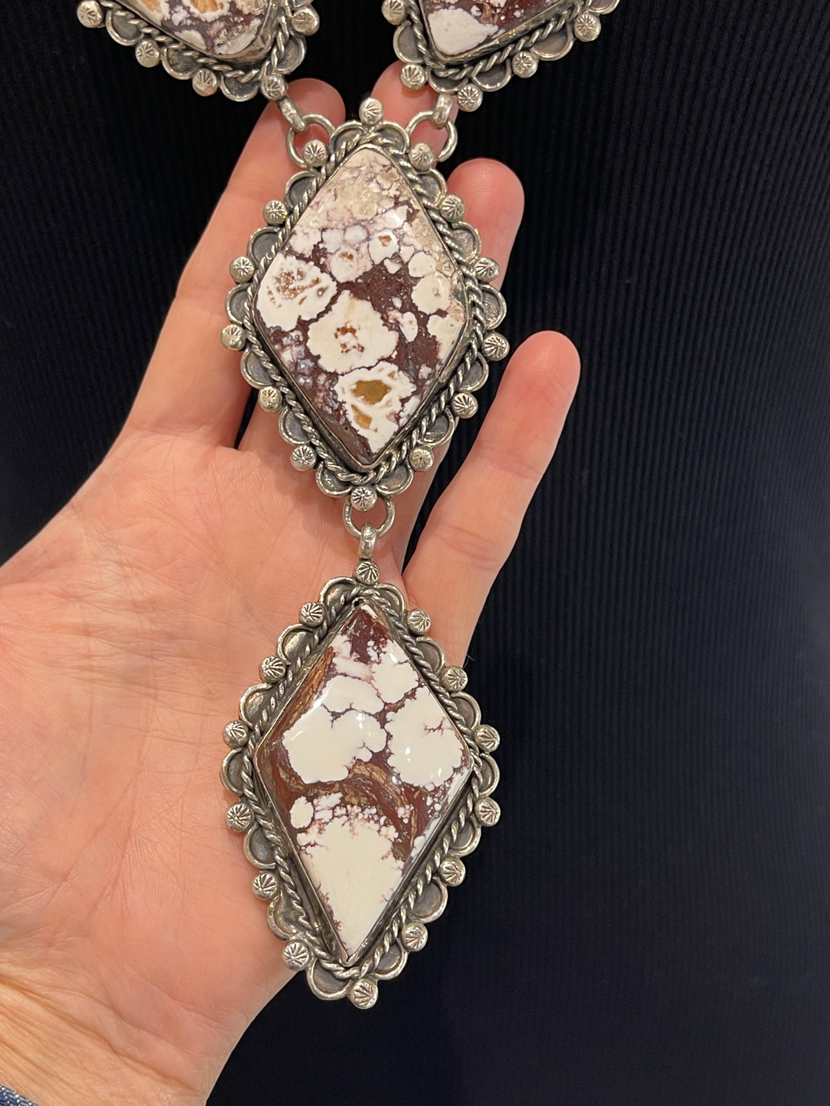 28" + 5.5" Drop Wild Horse Lariat Necklace by Gilbert Nez, Navajo