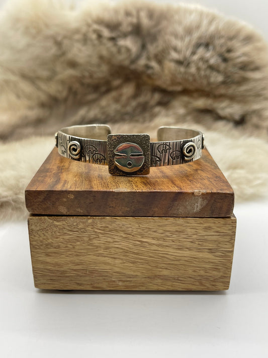6”-7” Sun Face Cuff by Alex Sanchez, Navajo