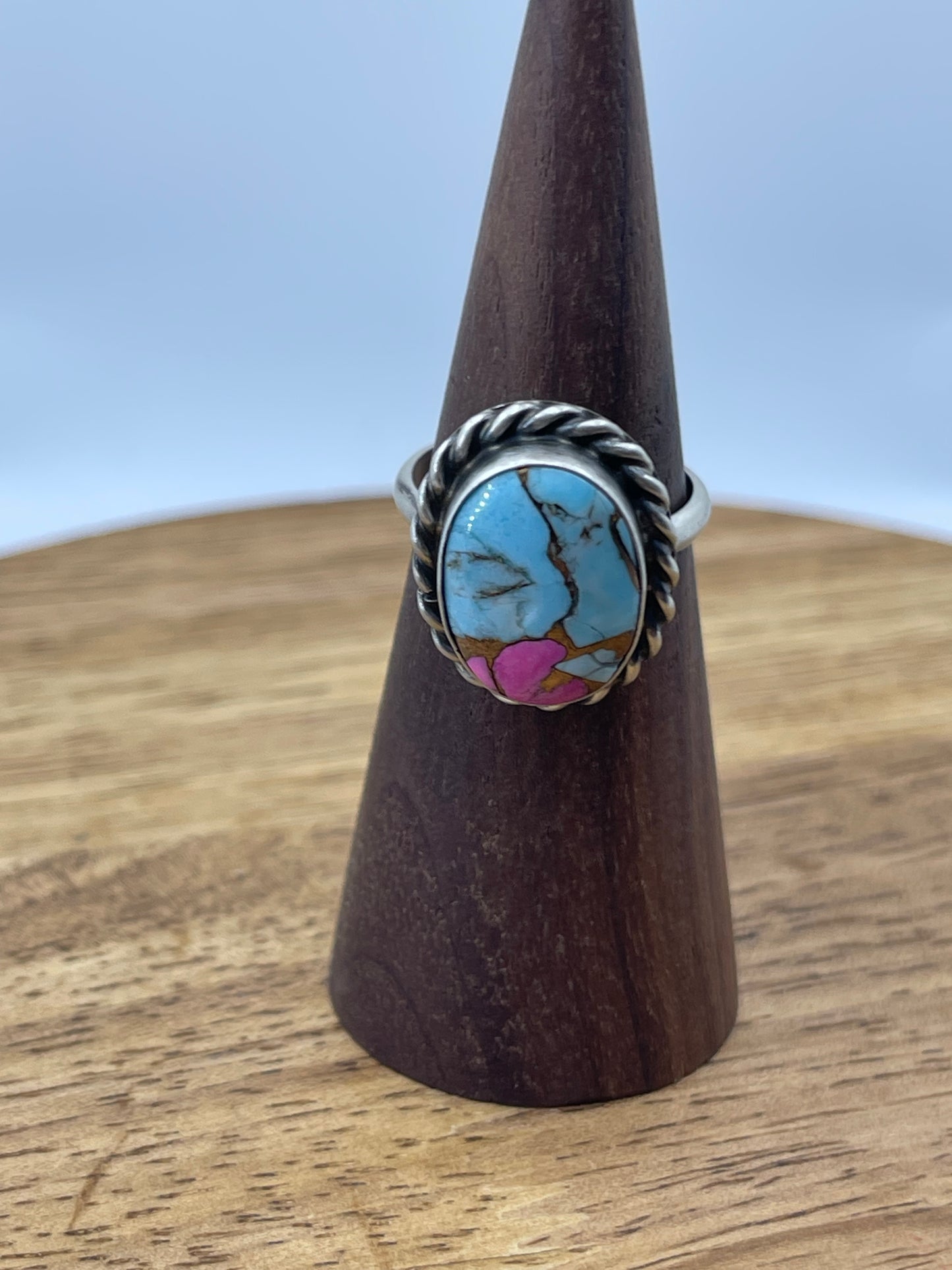 Adjustable Cotton Candy Ring by Augustine Largo, Navajo