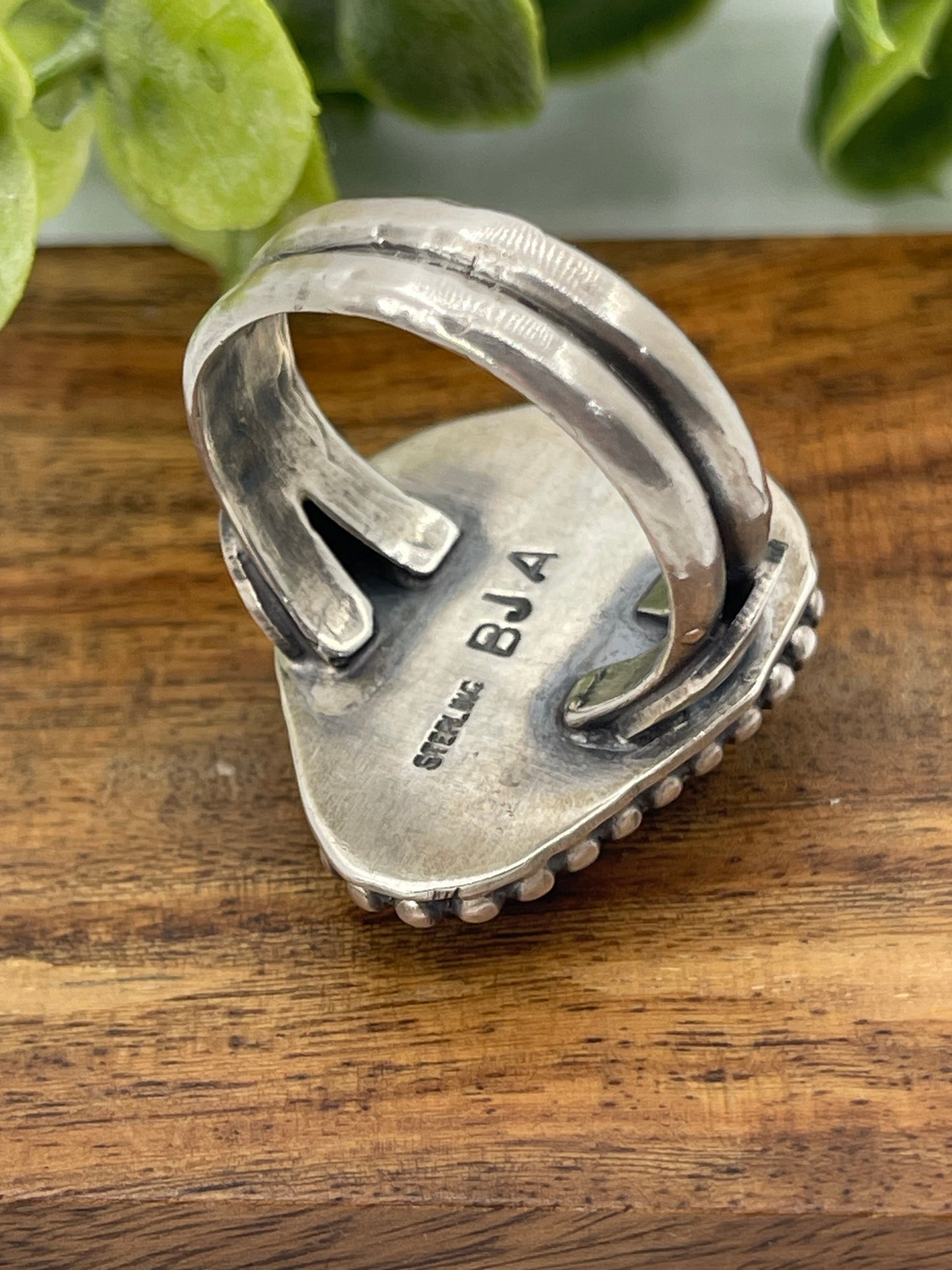 15.0 White Buffalo Teardrop Ring by Boyd J. Ashley, Navajo