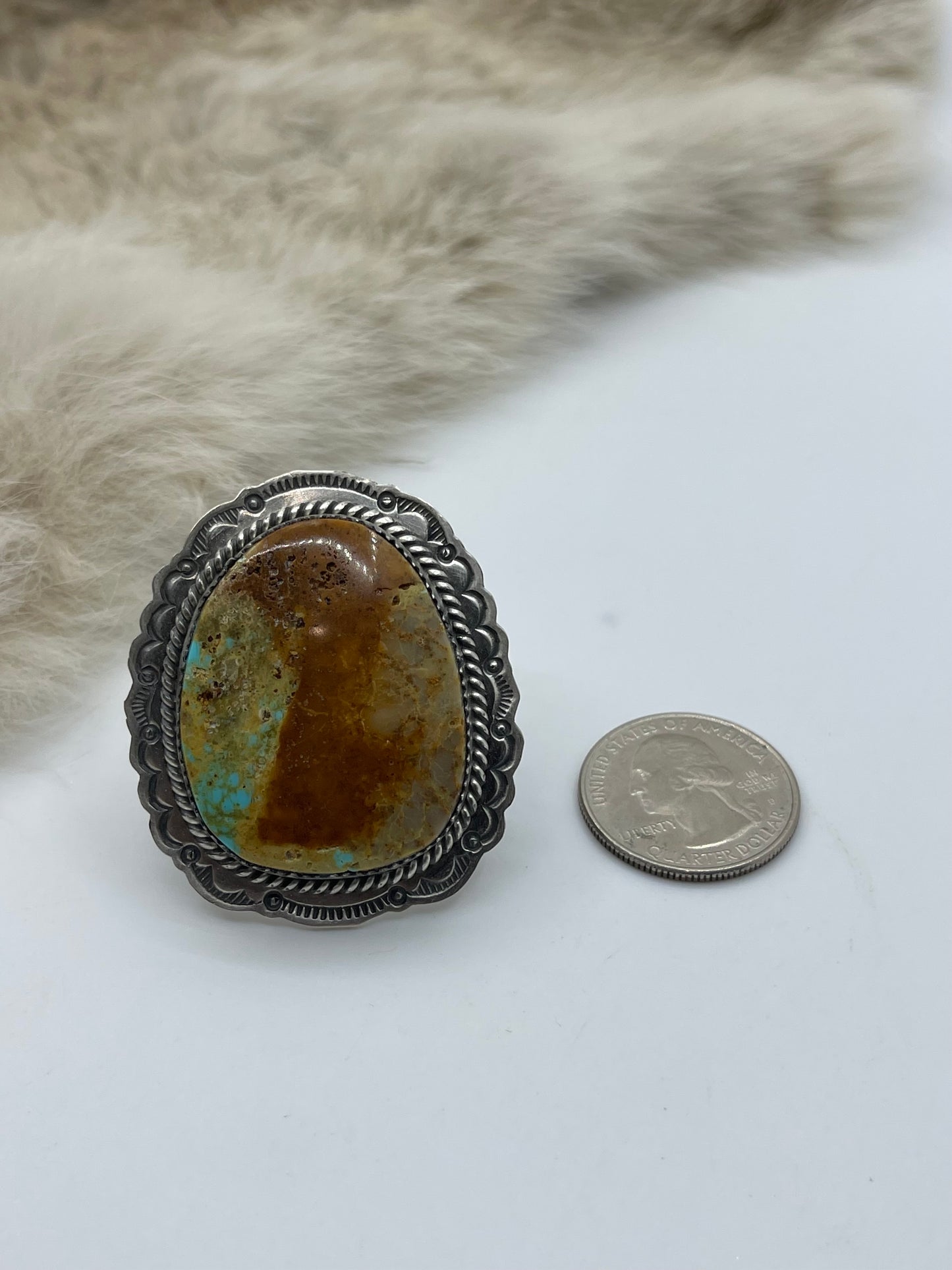 Size 8.0 Royston Turquoise Ring by Jeff Largo, Navajo