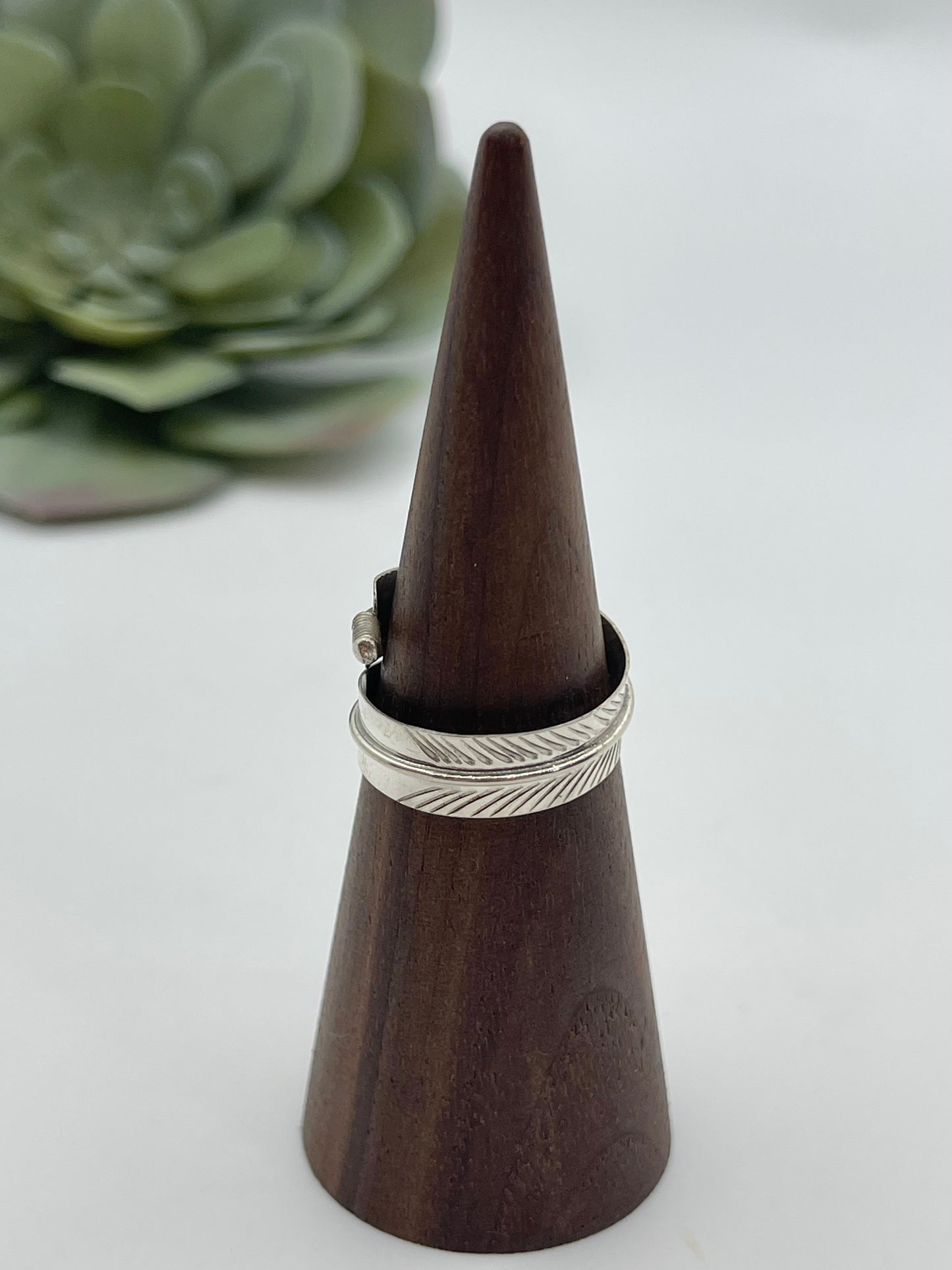 Adjustable Feather Ring by Aaron Davis, Navajo