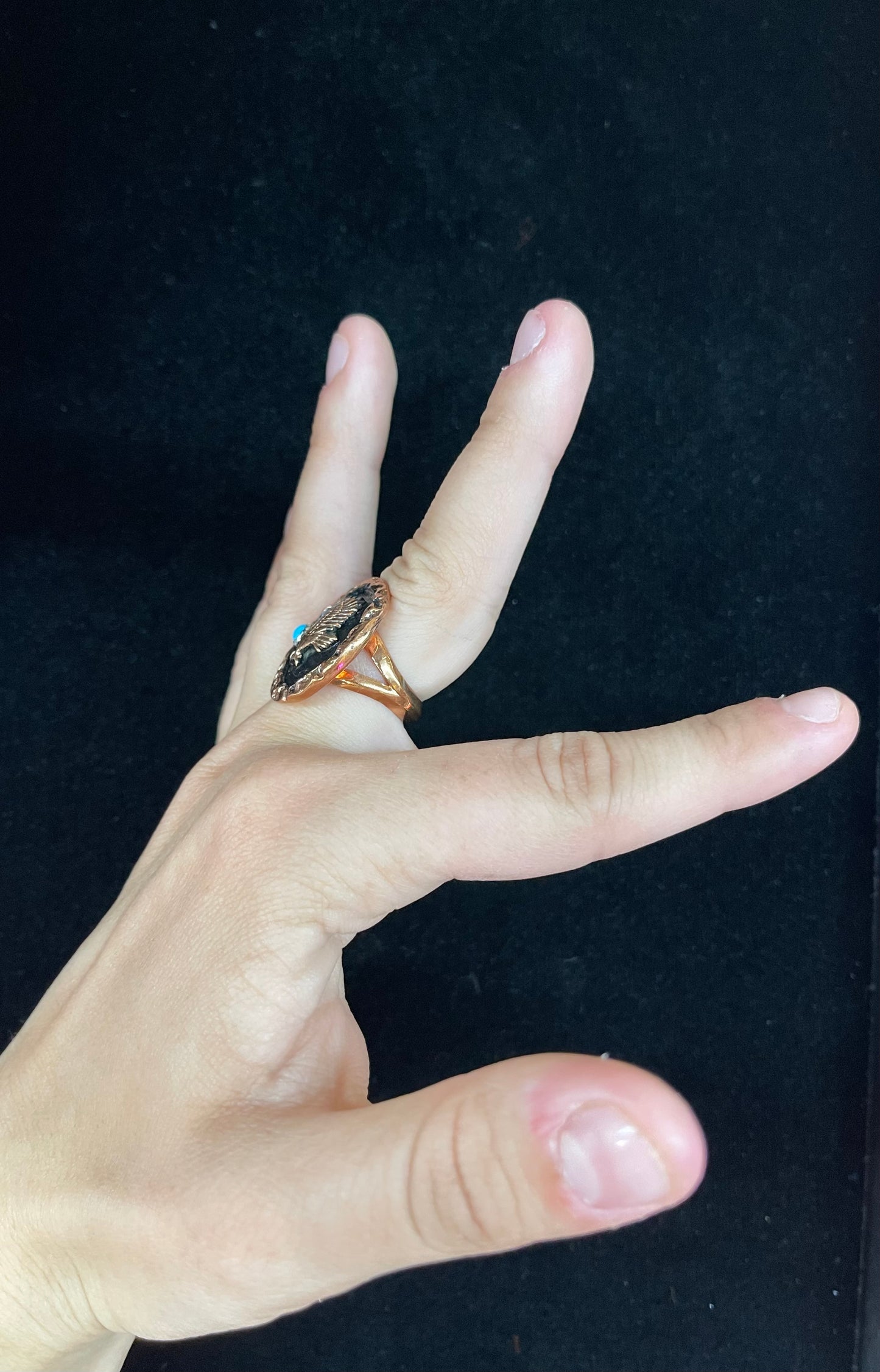 Copper Eagle Ring by Ruming Bear, Navajo