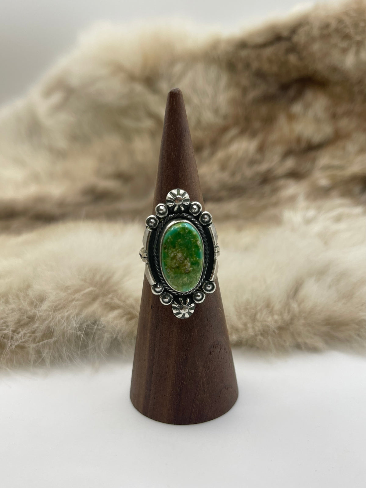 7.5 Sonoran Gold Turquoise Ring by Marita Benally, Navajo