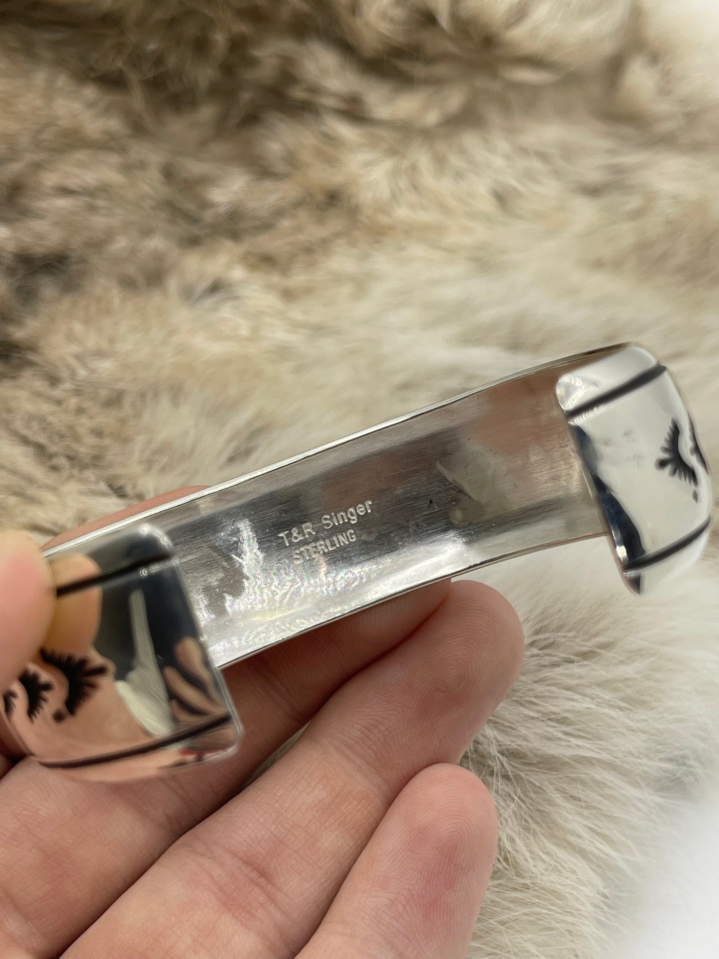 6" - 7.25" Silver Overlay Cuff