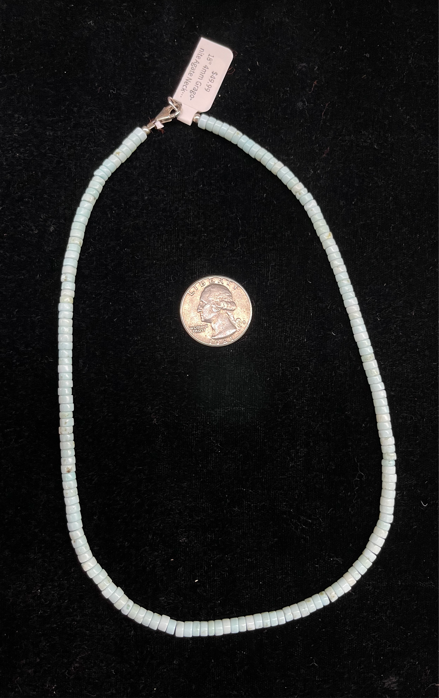18" 4mm Gragonite Agate Necklace