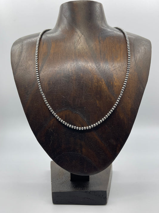 20" 3mm Navajo Style Pearl Necklace