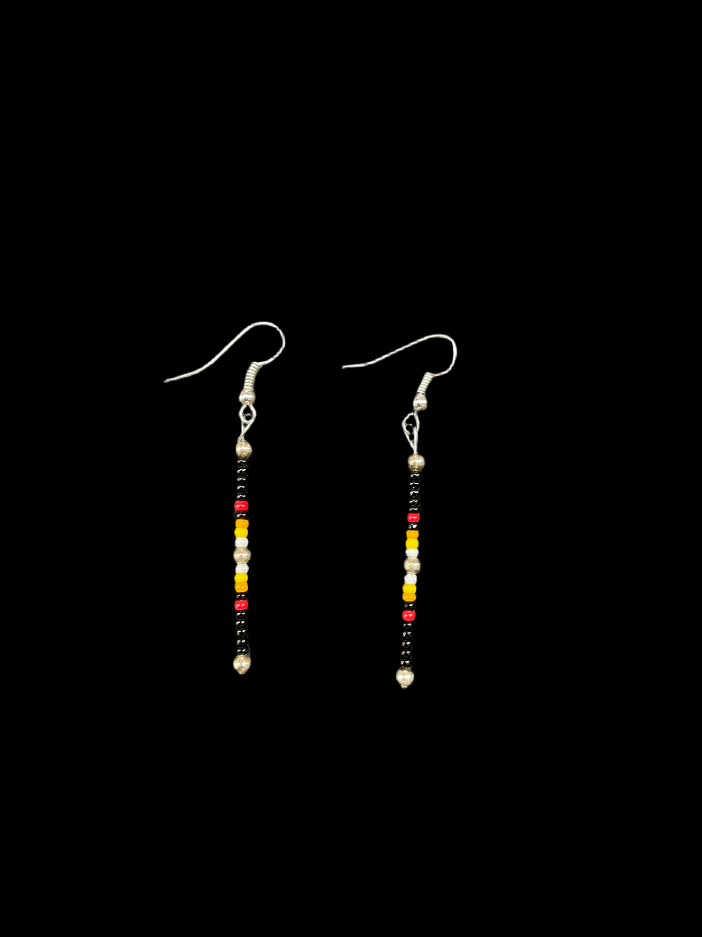 Single Strand Beaded Dangle Earrings