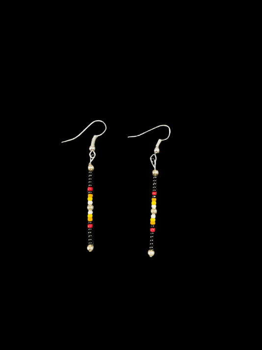 Single Strand Beaded Dangle Earrings