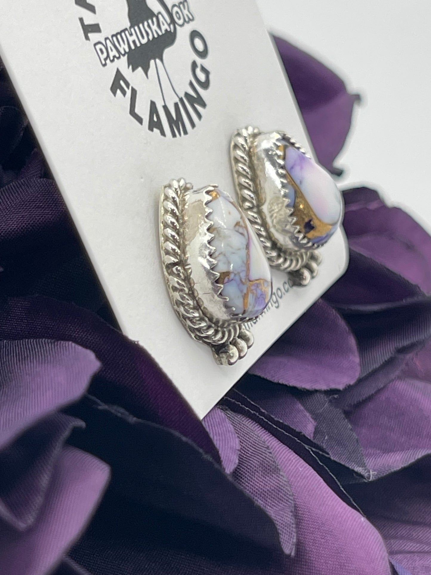 Lavender Dahlia Earrings by Trish Largo