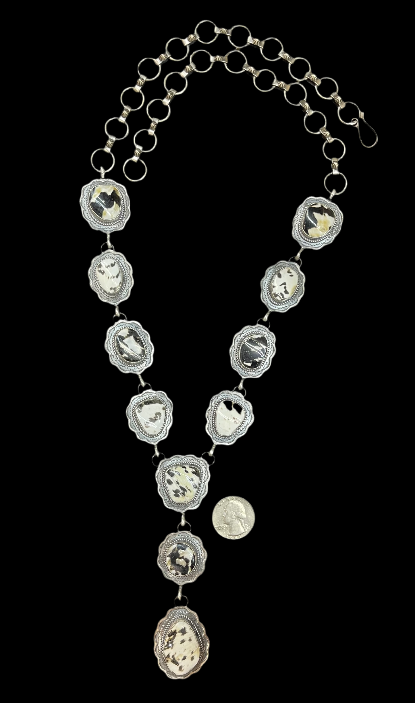 30" Magpie Shell Lariat with Earrings