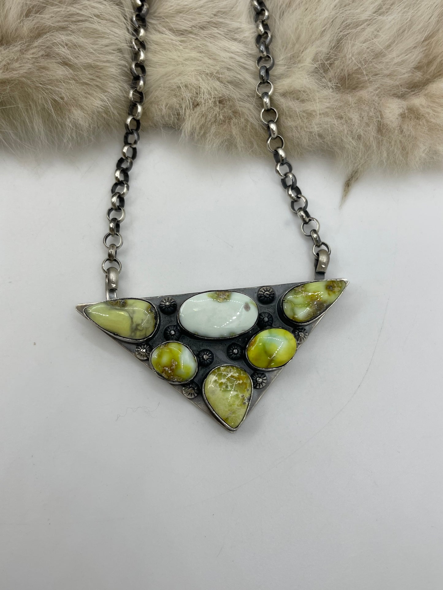 18" Triangle Palomino Turquoise Necklace