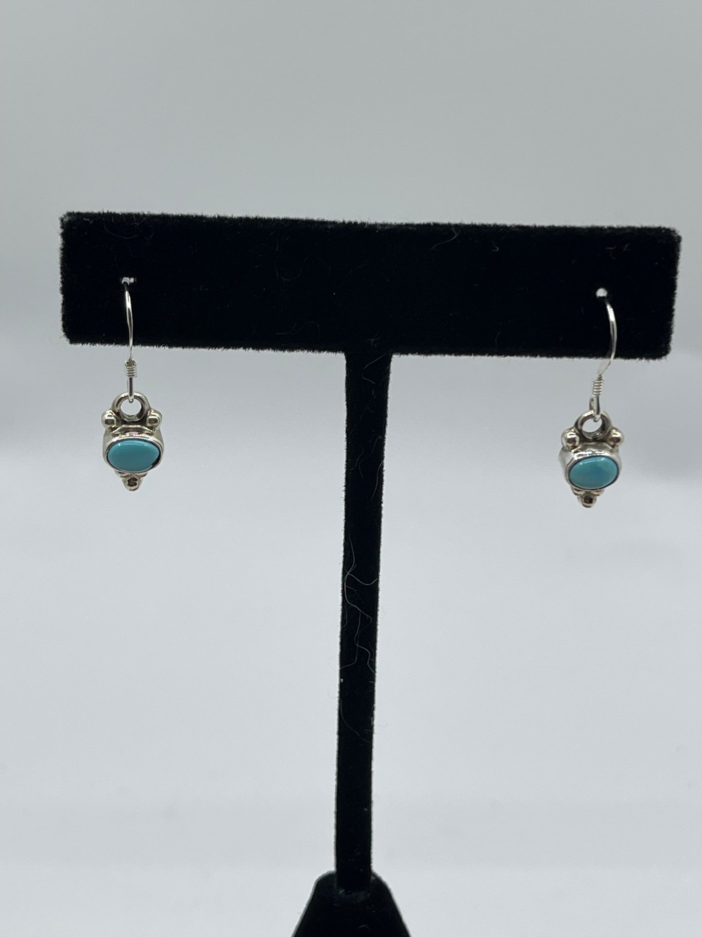 Dainty Turquoise Dangle Earrings by Adelarae Yazzie, Navajo