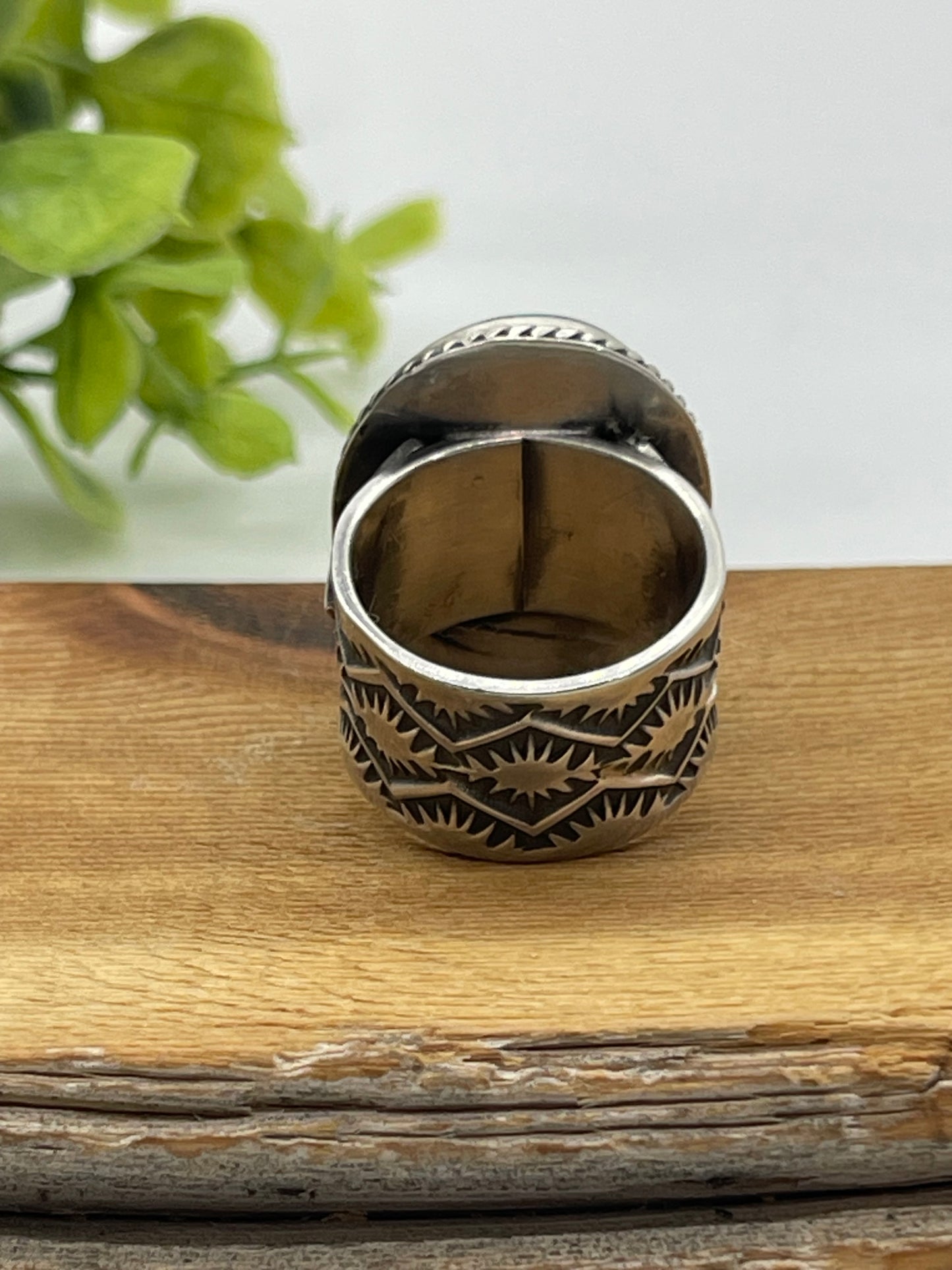 7.5 Black Buffalo Ring by Sunshine Reeves, Navajo