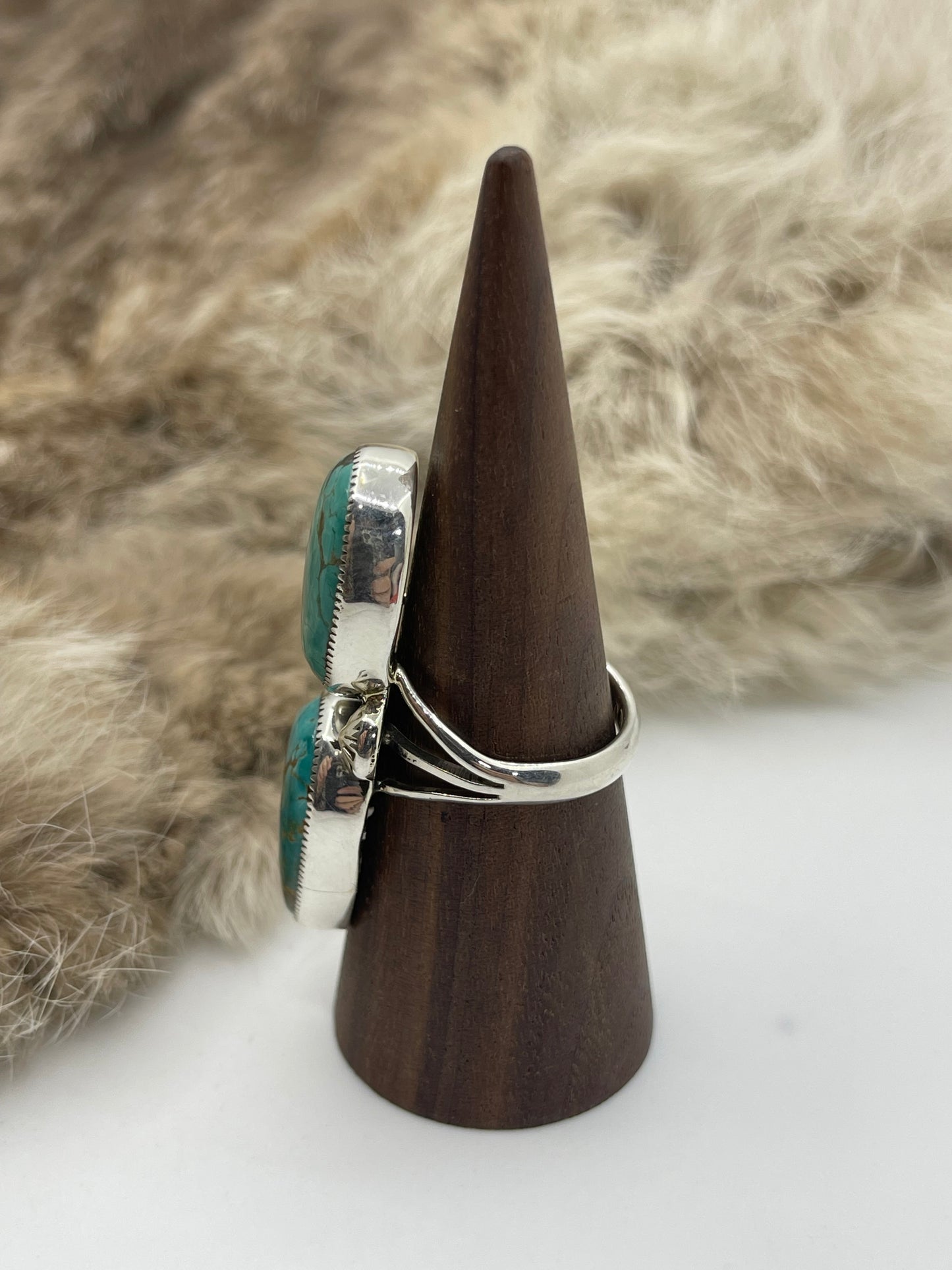 9.5 Royston Turquoise Ring by Jolias Draper, Navajo