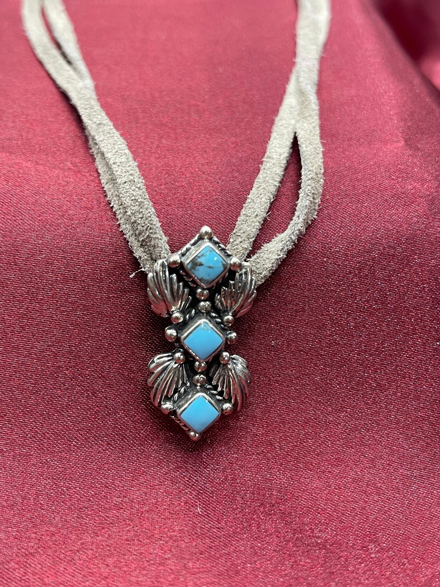 Leather and Turquoise Choker Necklace