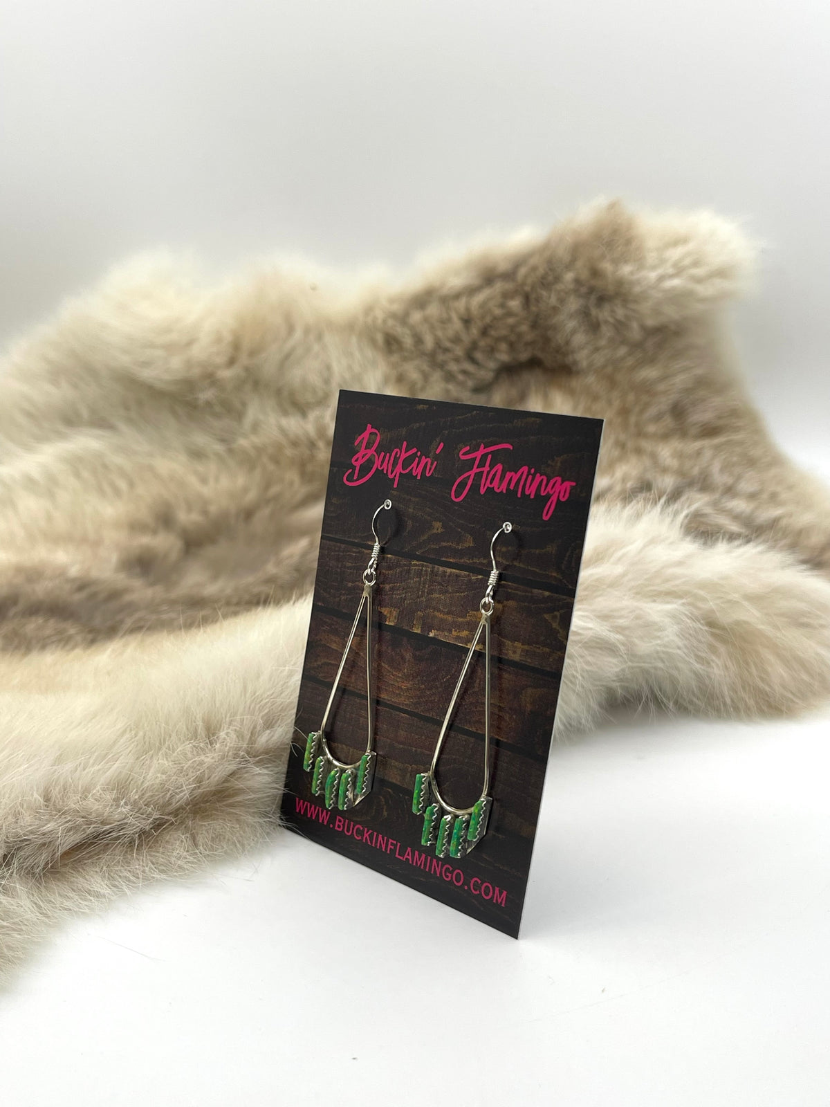 Green Opal Teardrop Earrings by Ashley Laate, Zuni