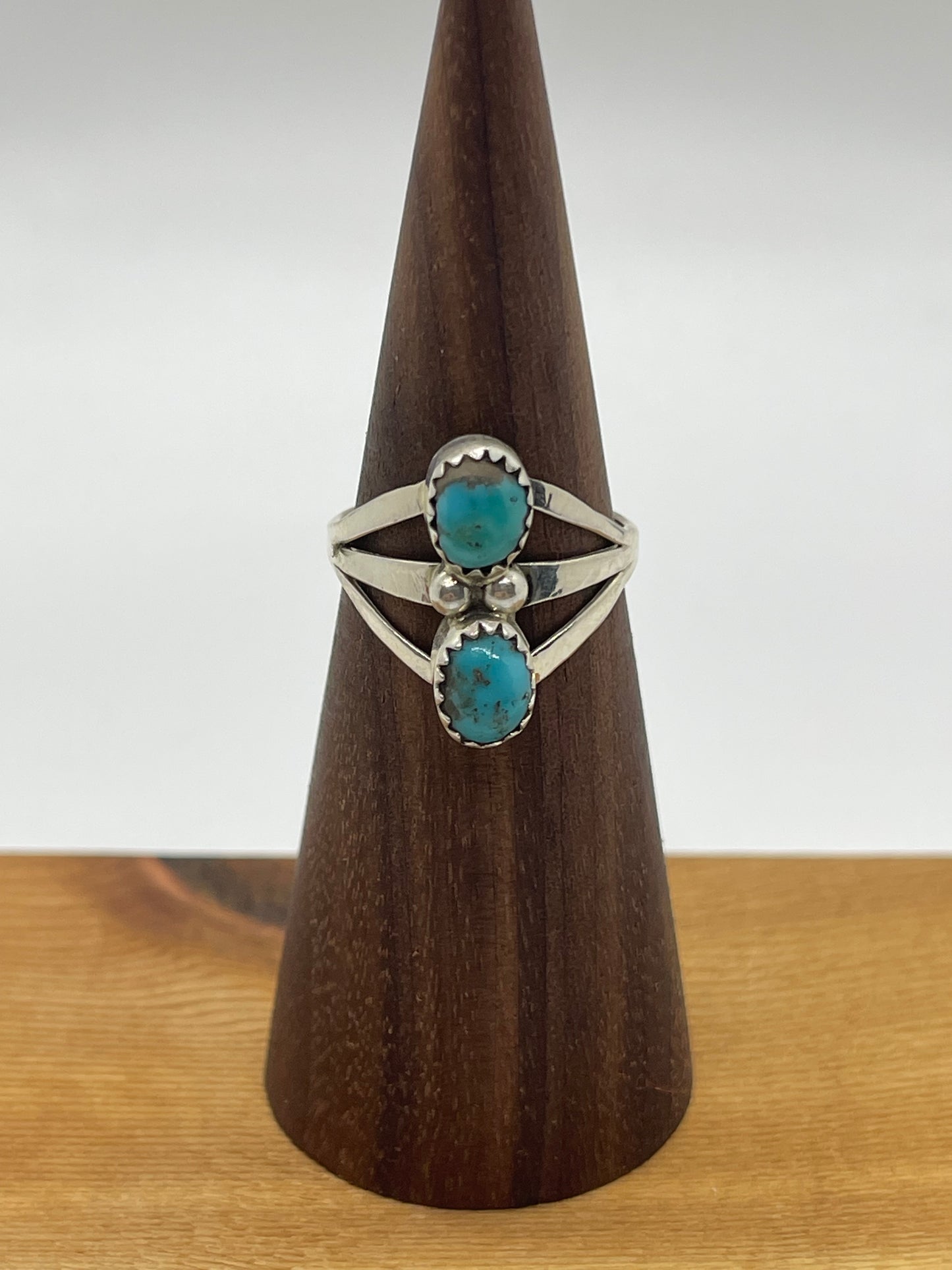6.0 2 Stone Turquoise Ring, Navajo