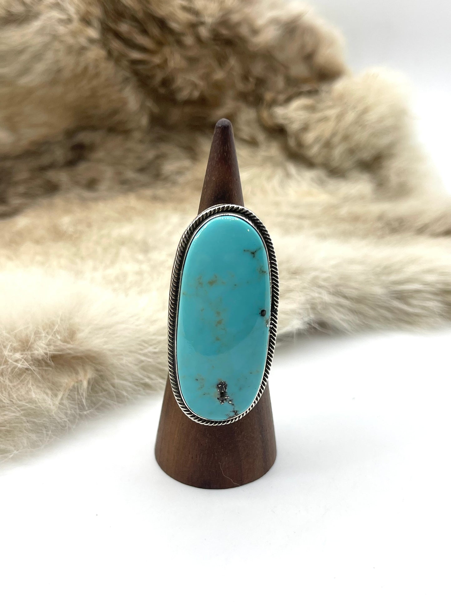 8.0 Kingman Ring by Marie Jackson, Navajo