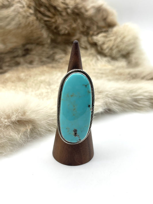 8.0 Kingman Ring by Marie Jackson, Navajo