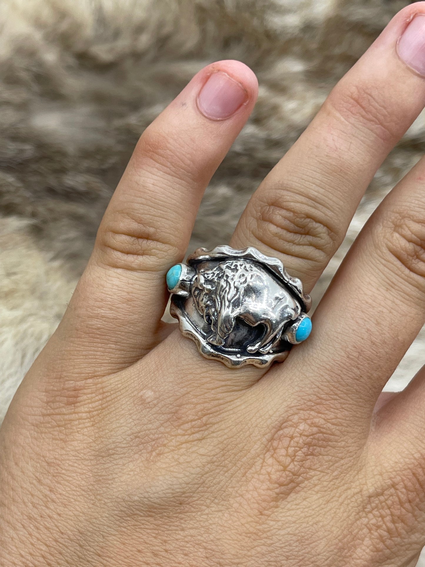 11.5 Buffalo Ring by Genevieve Francisco, Navajo