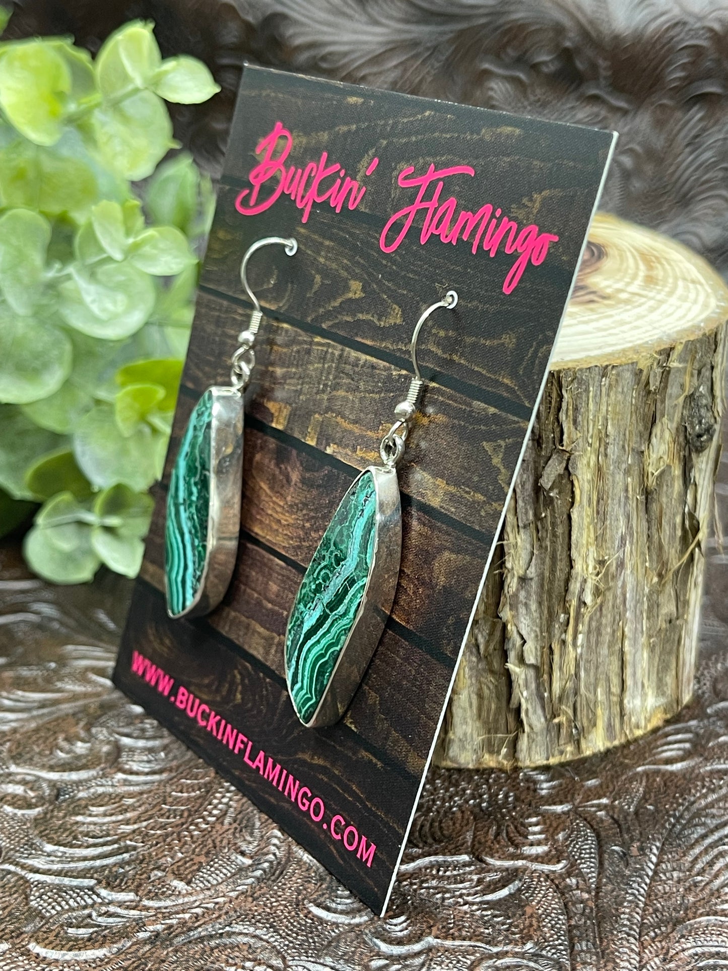 Malachite Dangle Earrings